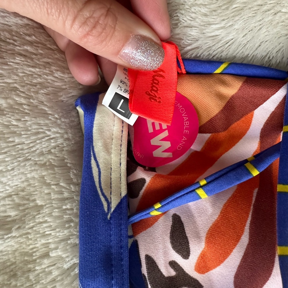 Maaji Reversible Triangle Bralette Top, Size L - image 3